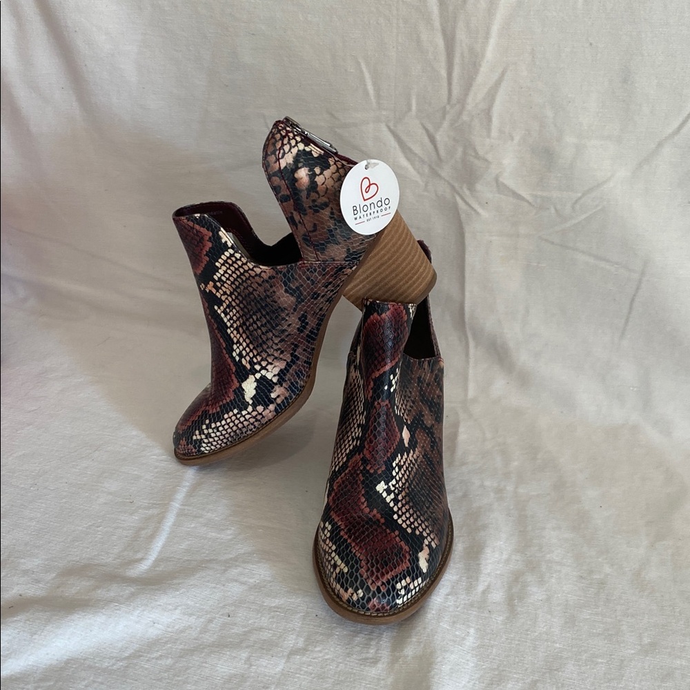 Blondo Multicolor Snakeskin Ankle Booties